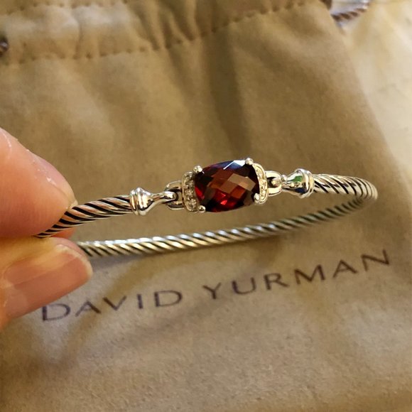 Yurman Petite Wheaton Bracelet Garnet & Diamonds - Picture 2 of 6